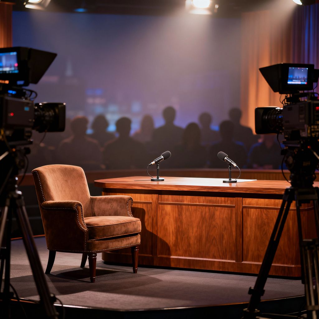 Studio TV professionnel SHOW GOOD - Plateau avec caméras et fauteuil